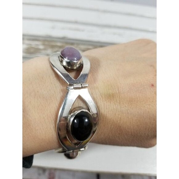 Vintage Taxaco Mexico AHC Bracelet semiprecious stone Sterling Women - Picture 6 of 10